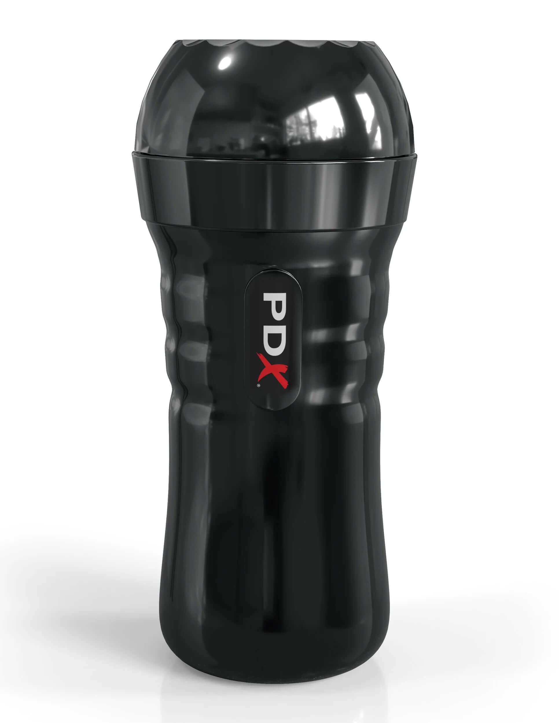 Black PDX self-lubricating stroker for men, designed for a realistic and pleasurable stroking session.