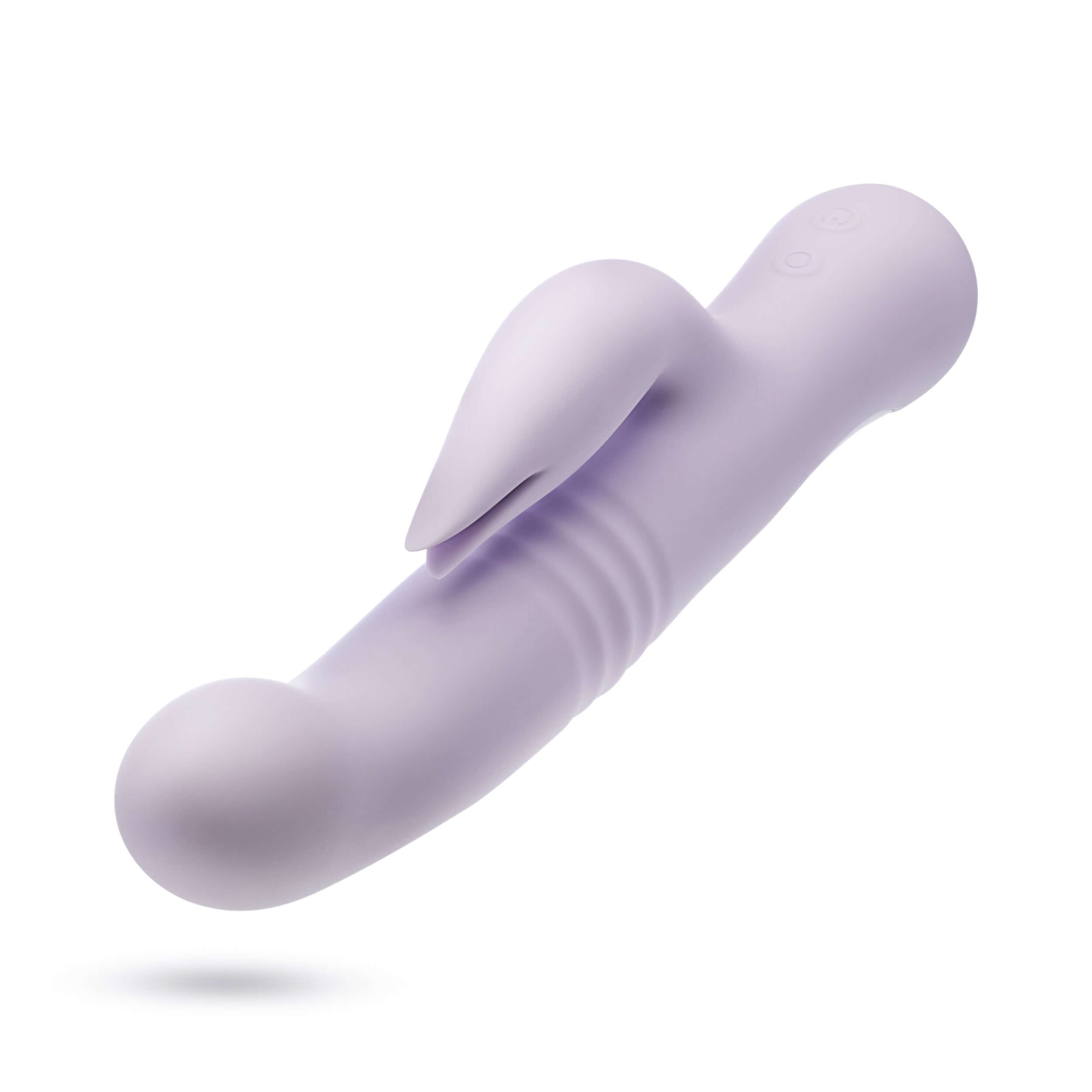 Lavender Rylee Rabbit Massager with dual stimulation for clitoral and G-spot sensations, featuring sleek design and powerful vibrations