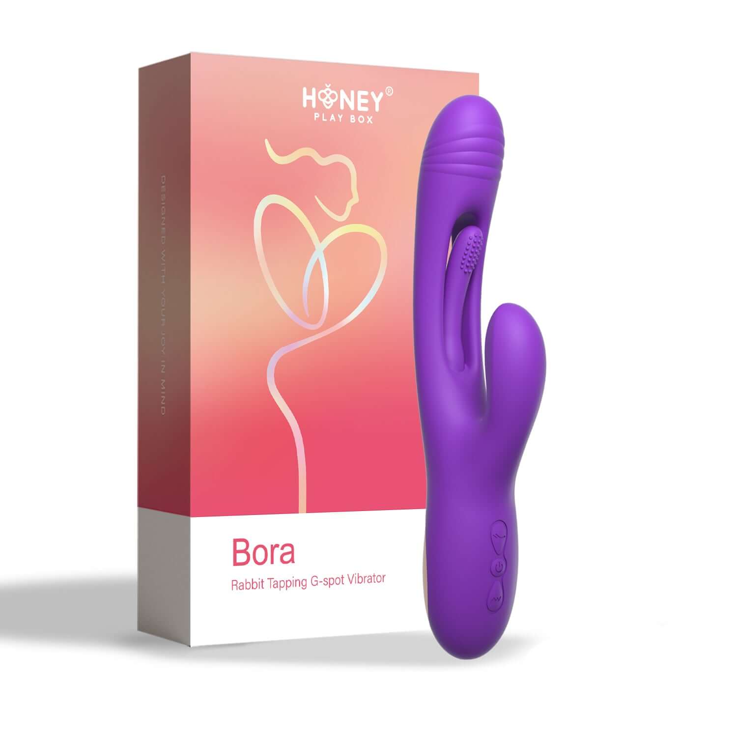 Bora - Rabbit Tapping G-Spot Vibrator - Purple-3