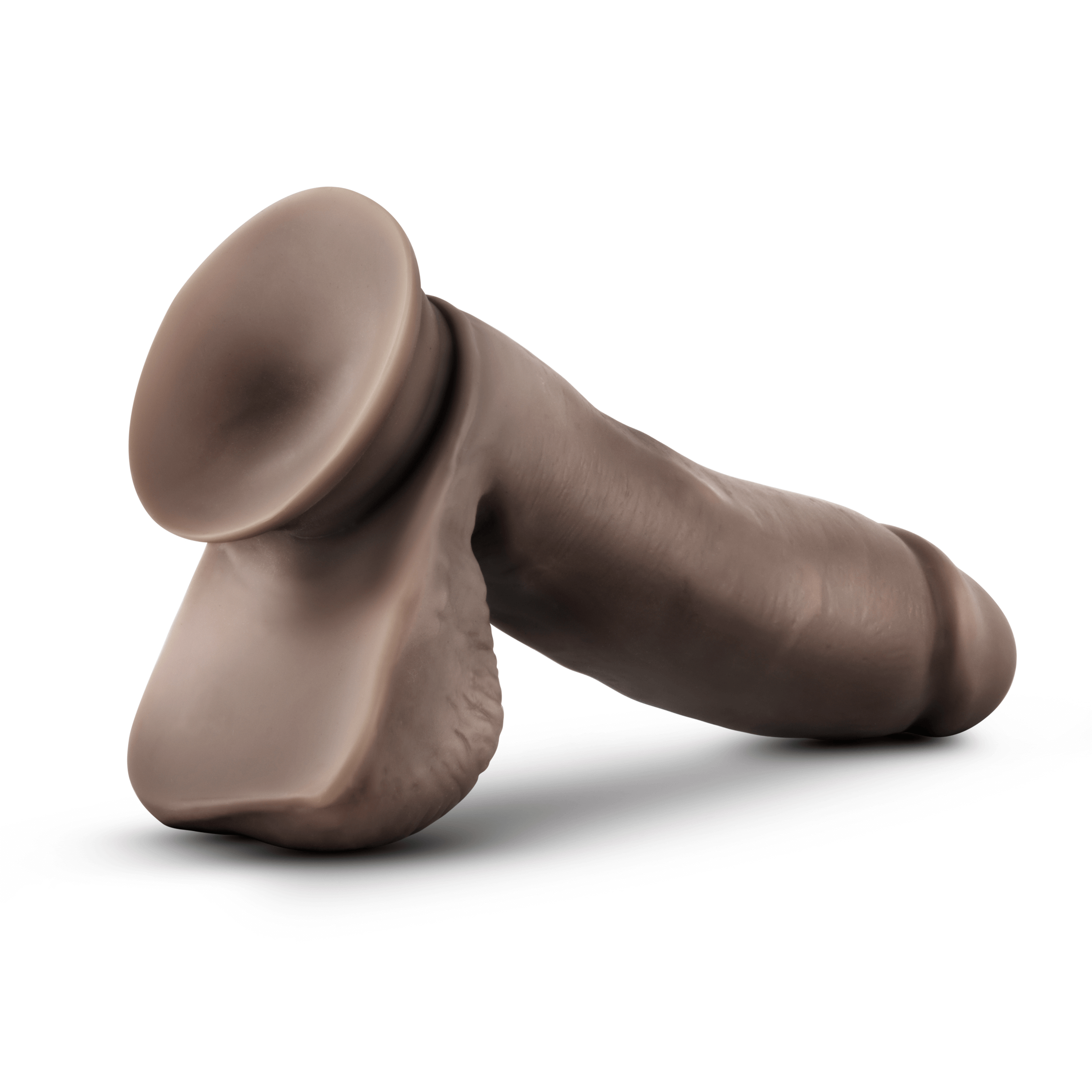 Dr. Skin Glide - 7 Inch Self Lubricating Dildo  With Balls - Chocolate-4