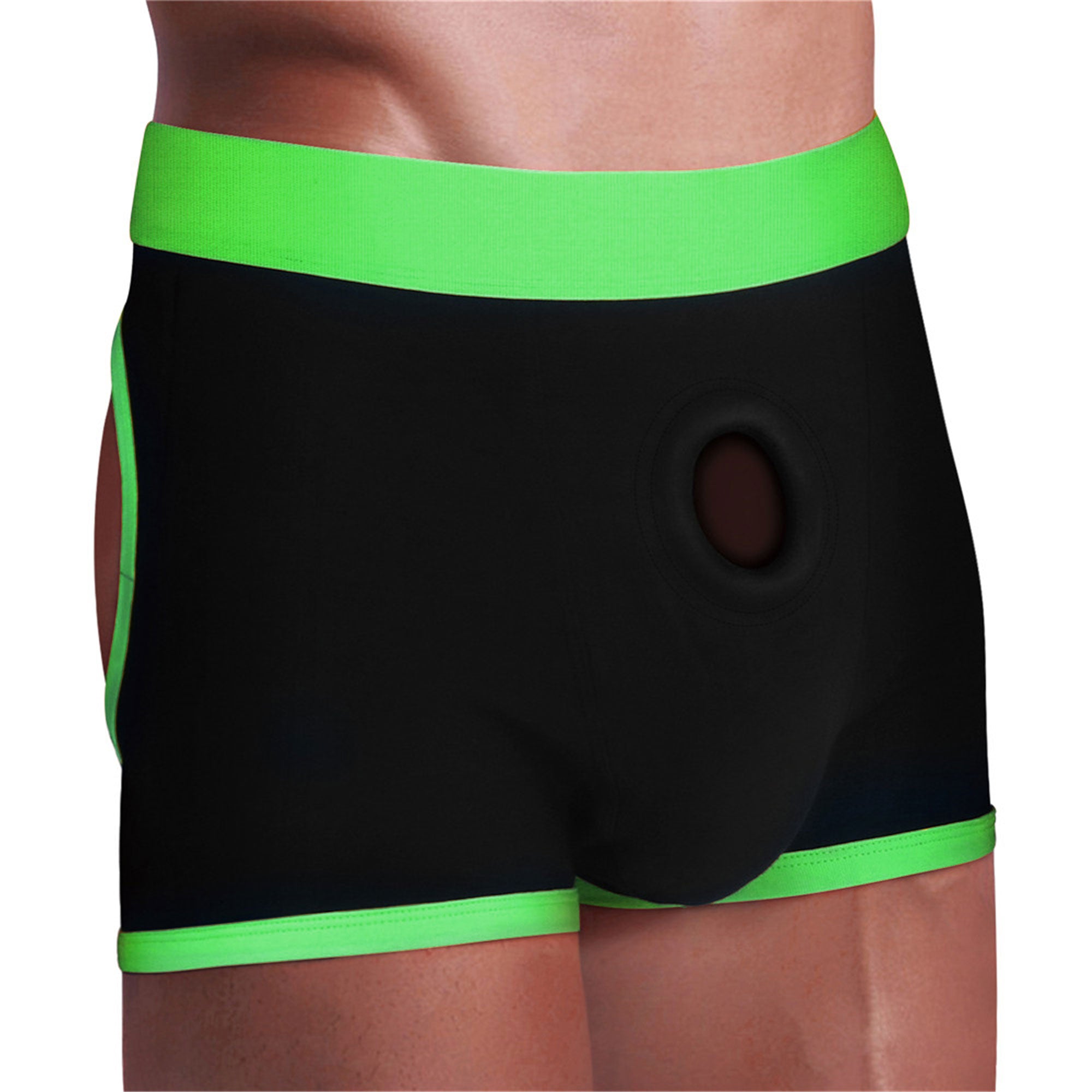 Get Lucky Strap on Boxer Shorts - Medium/large -  Black/green