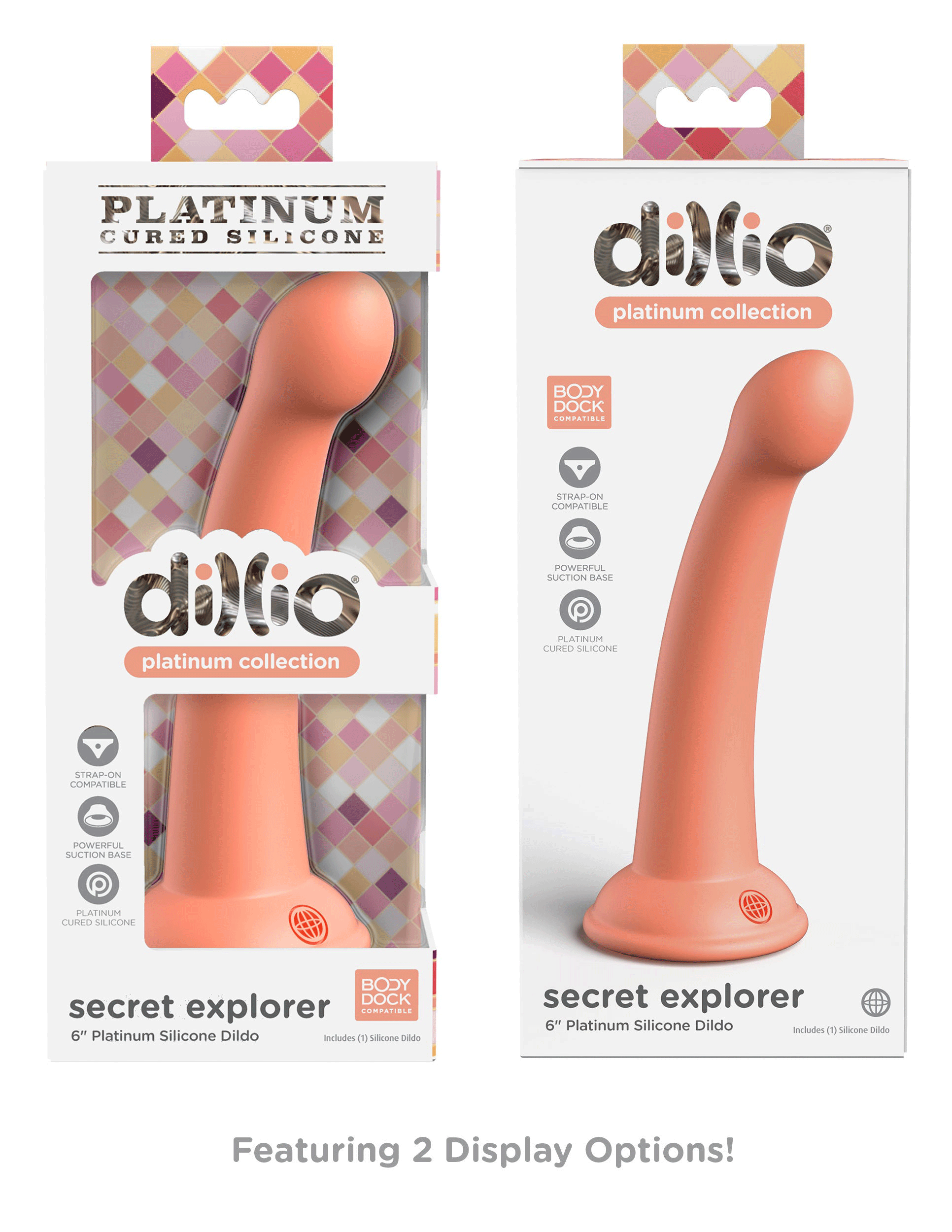 Dillio Platinum - Secret Explorer 6 Inch Dildo -  Peach