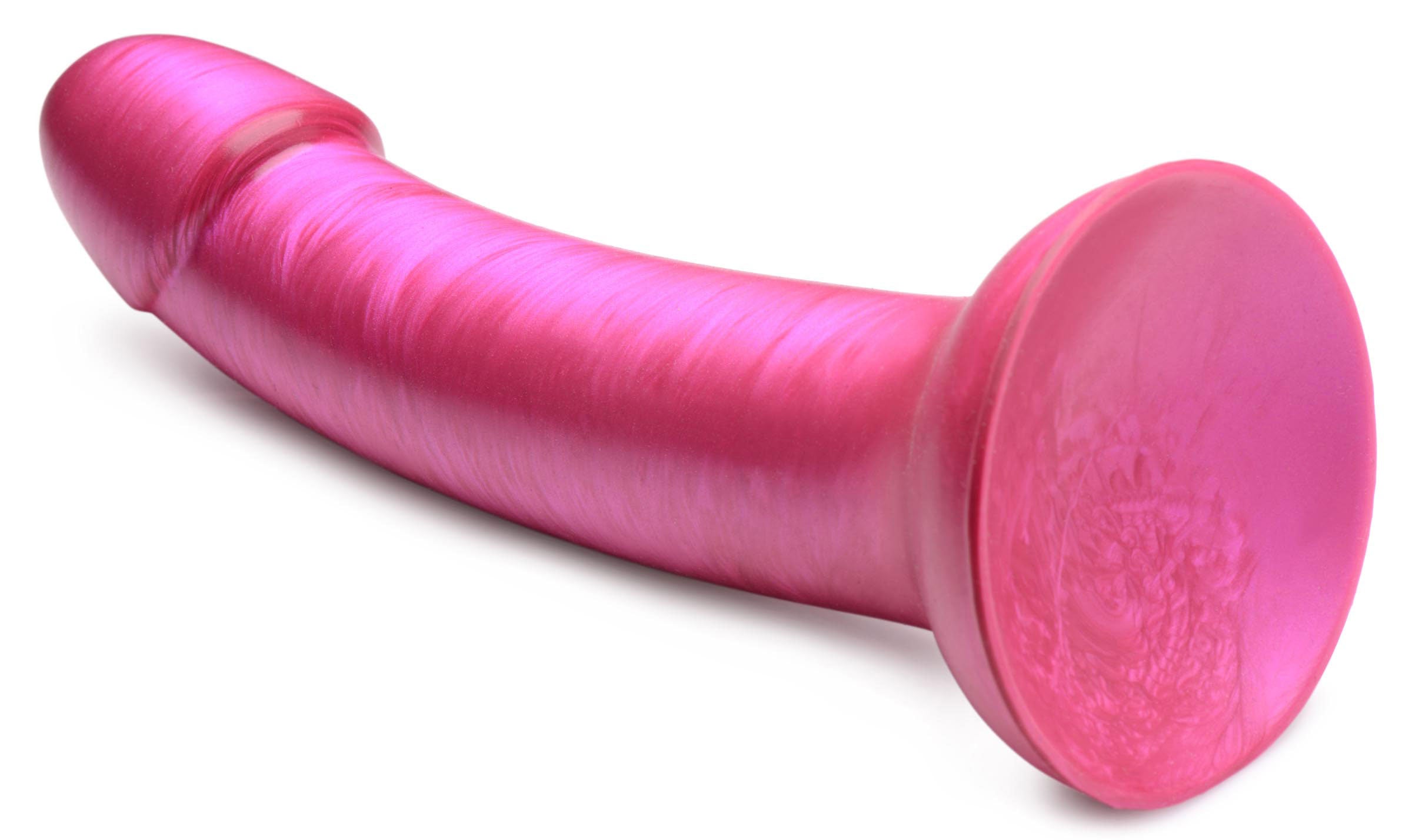 G-Tastic 7 Inch Metallic Silicone Dildo - Pink