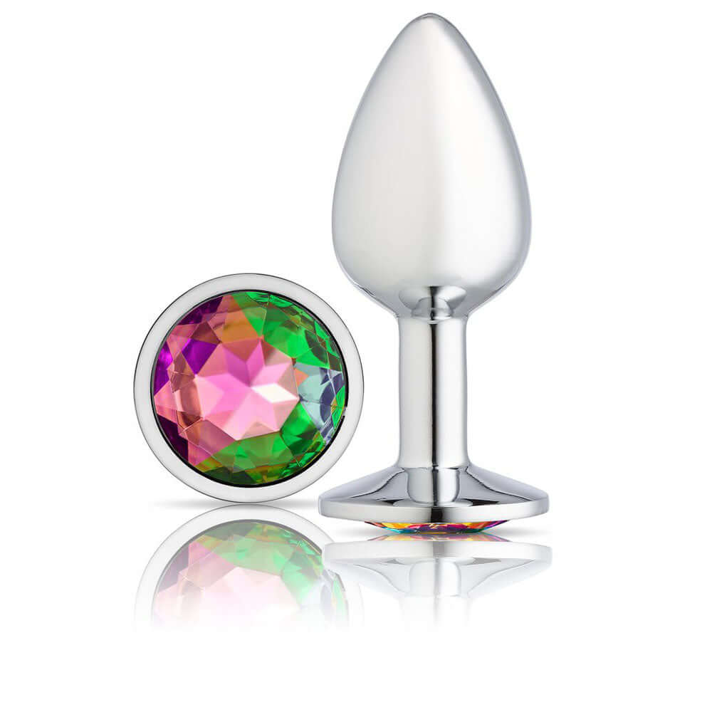 Cloud 9 Novelties Gems Silver Chromed Anal Plug - Small-1