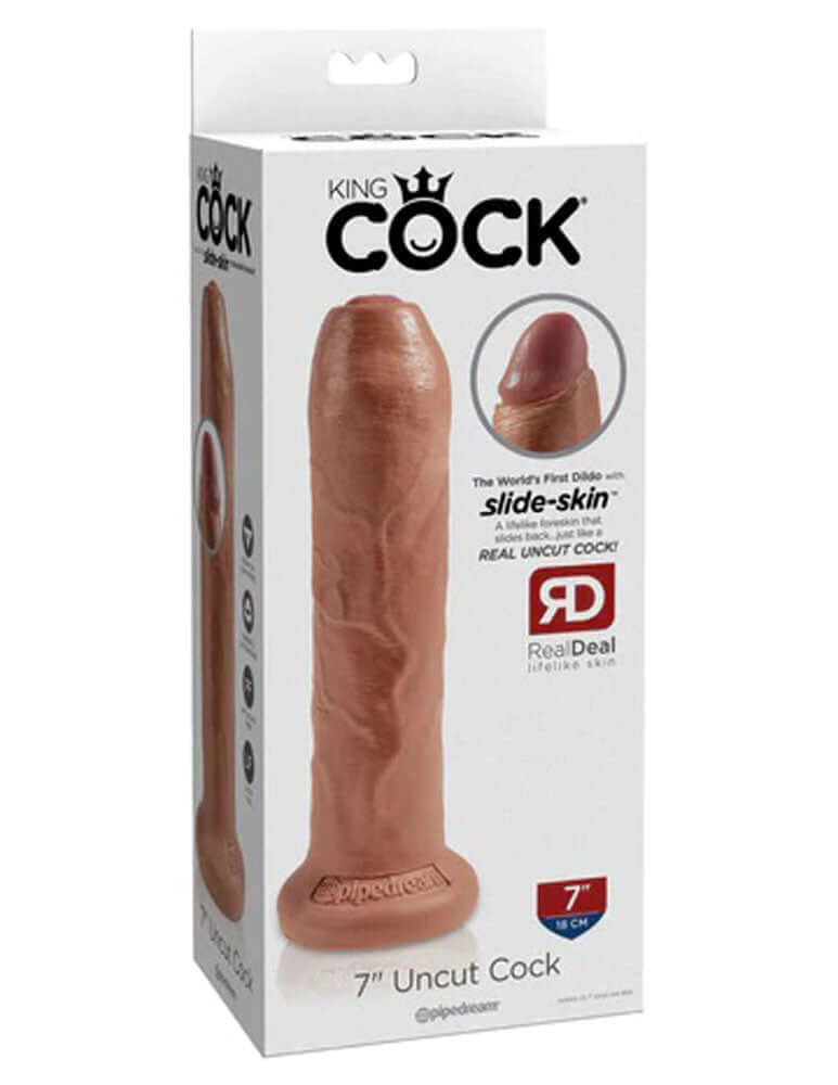 King Cock 7 Inch Uncut - Tan-5