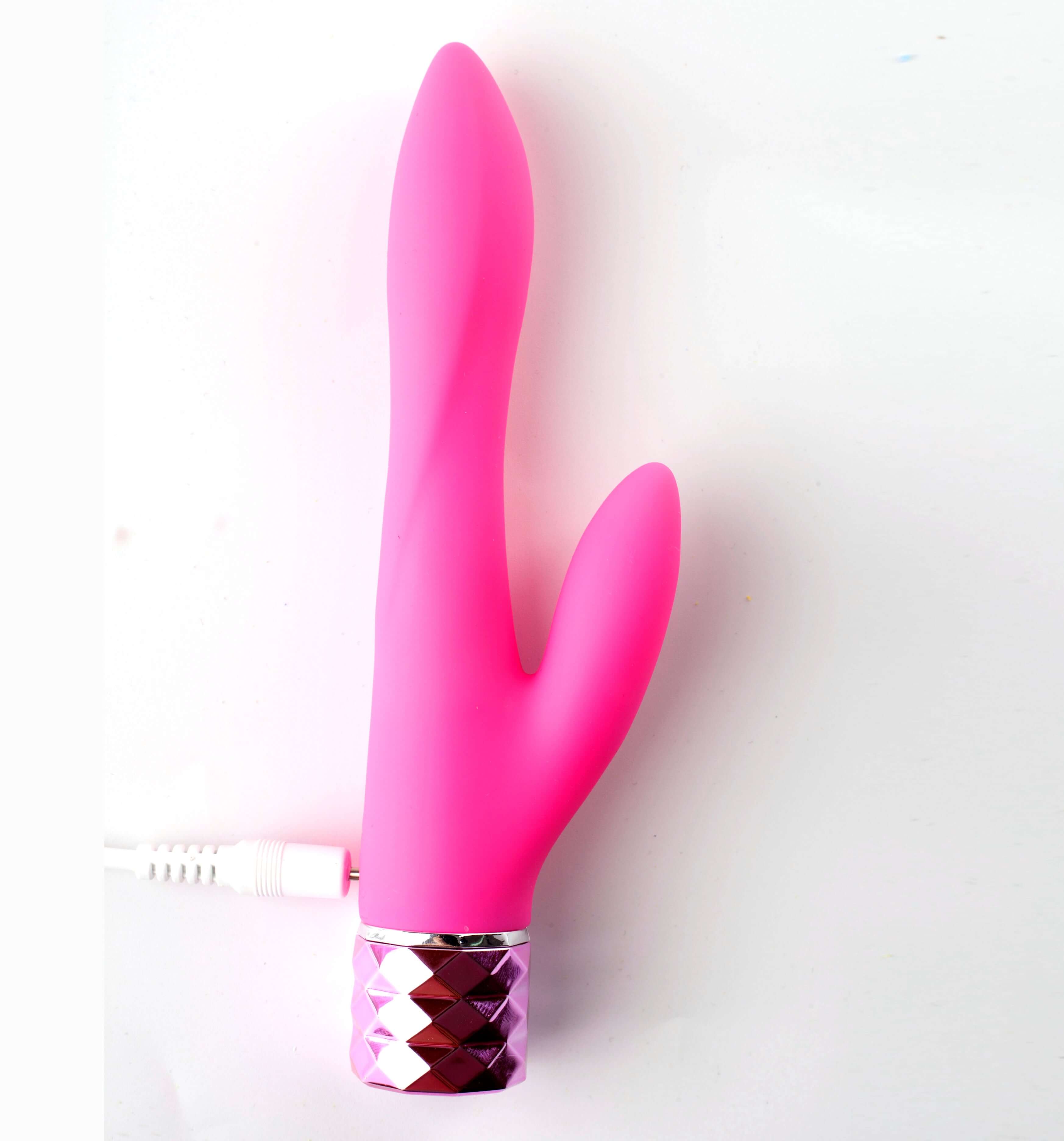 Victoria Crystal Gem Dual Vibrator - Pink-5