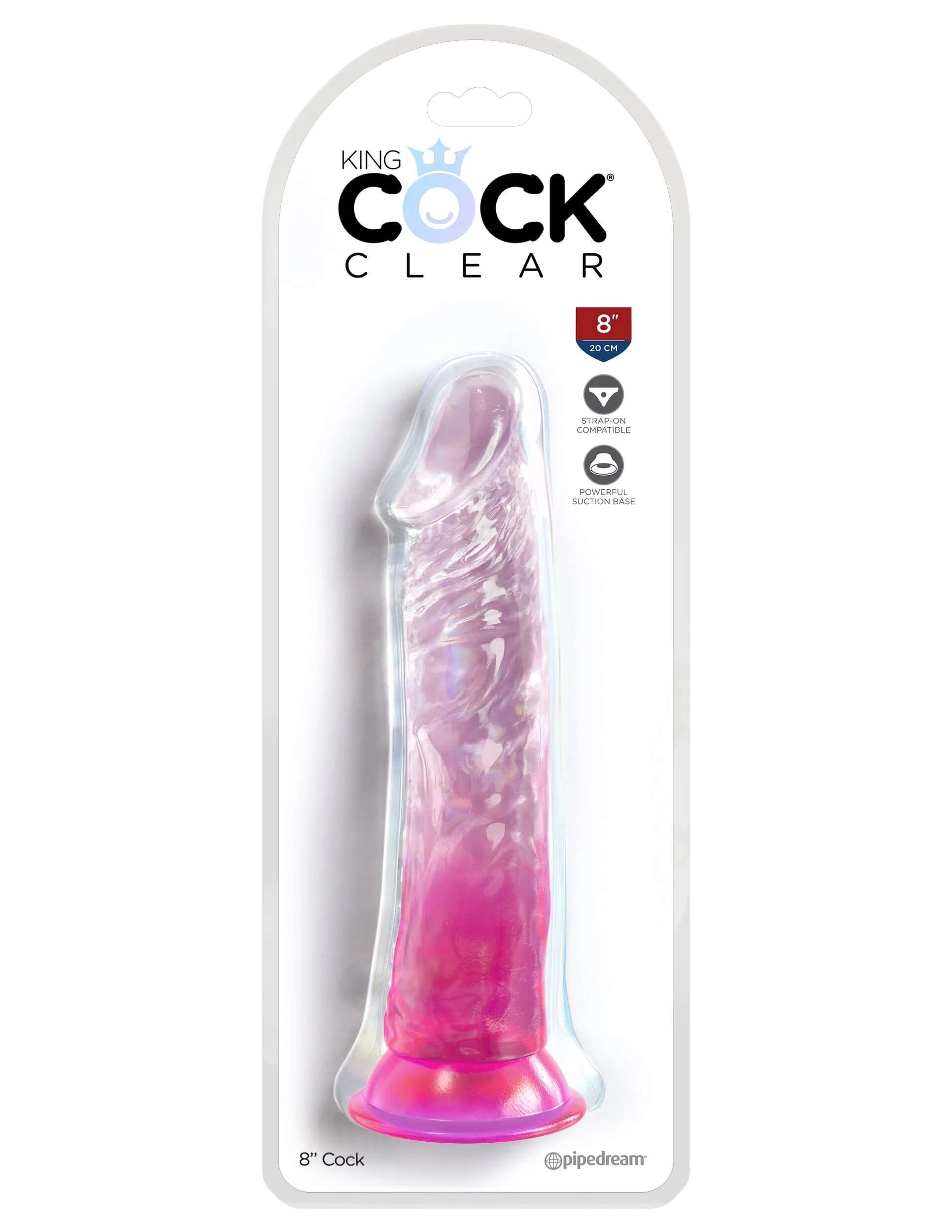 King Cock Clear 8 Inch - Pink-0