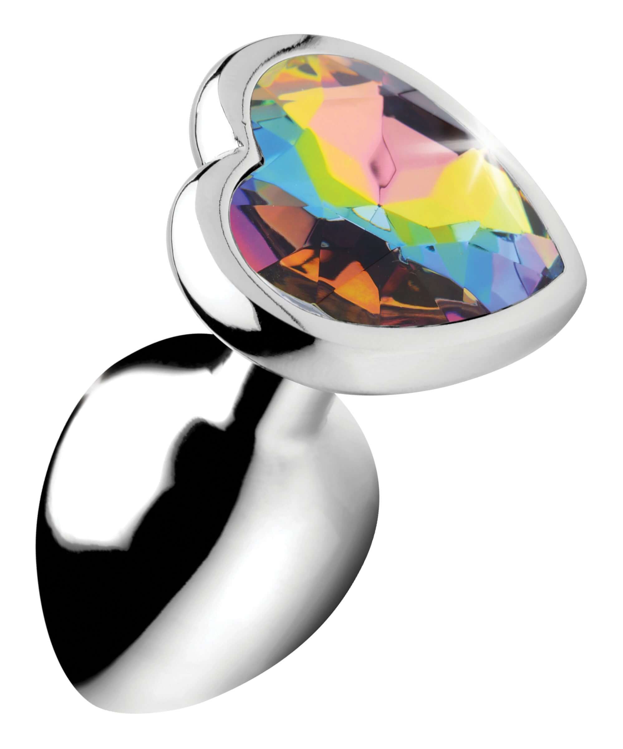 Rainbow Prism Heart Anal Plug - Small-0