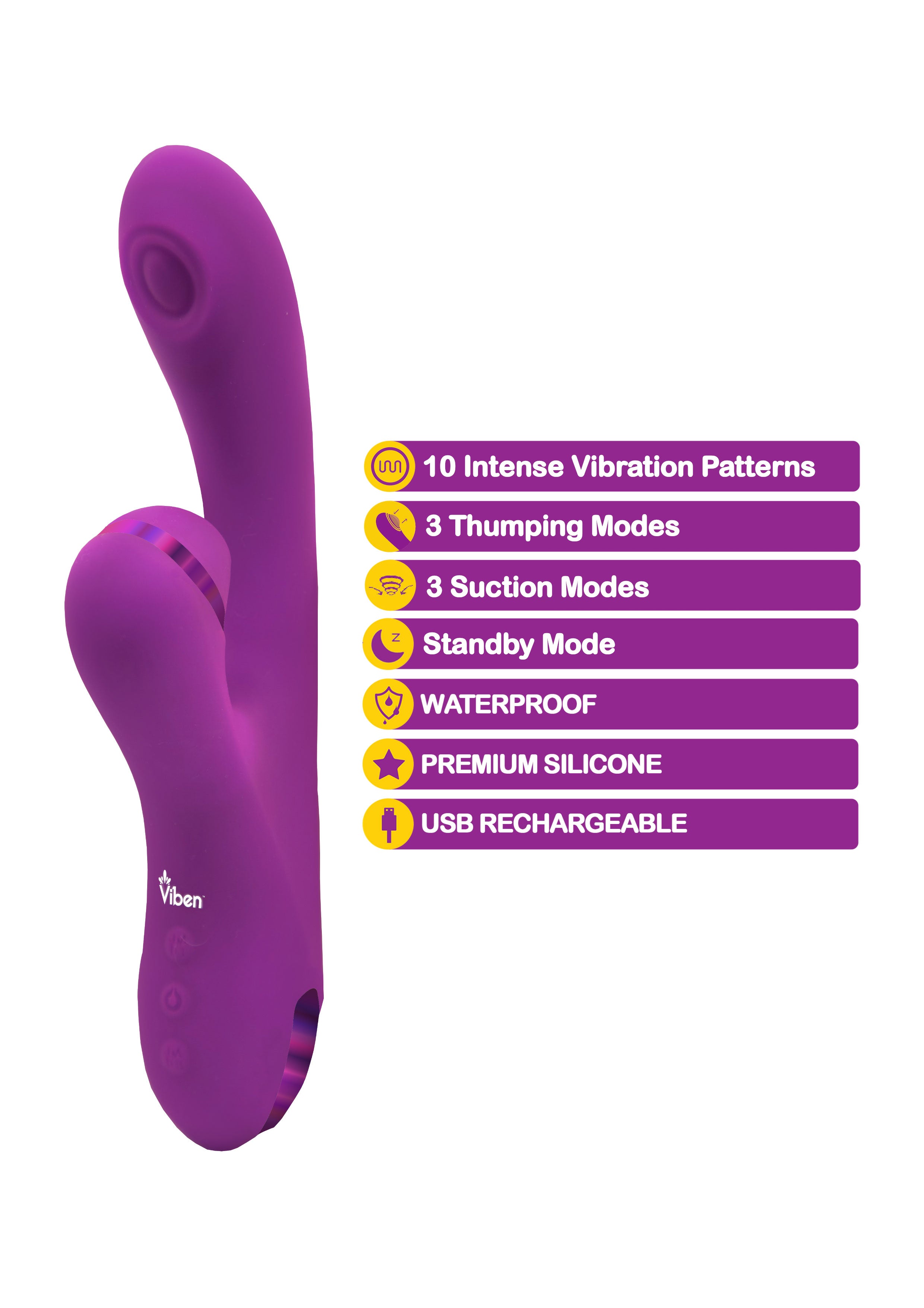 Dazzle - Berry - Rechargeable Thumping and  Suction Rabbit